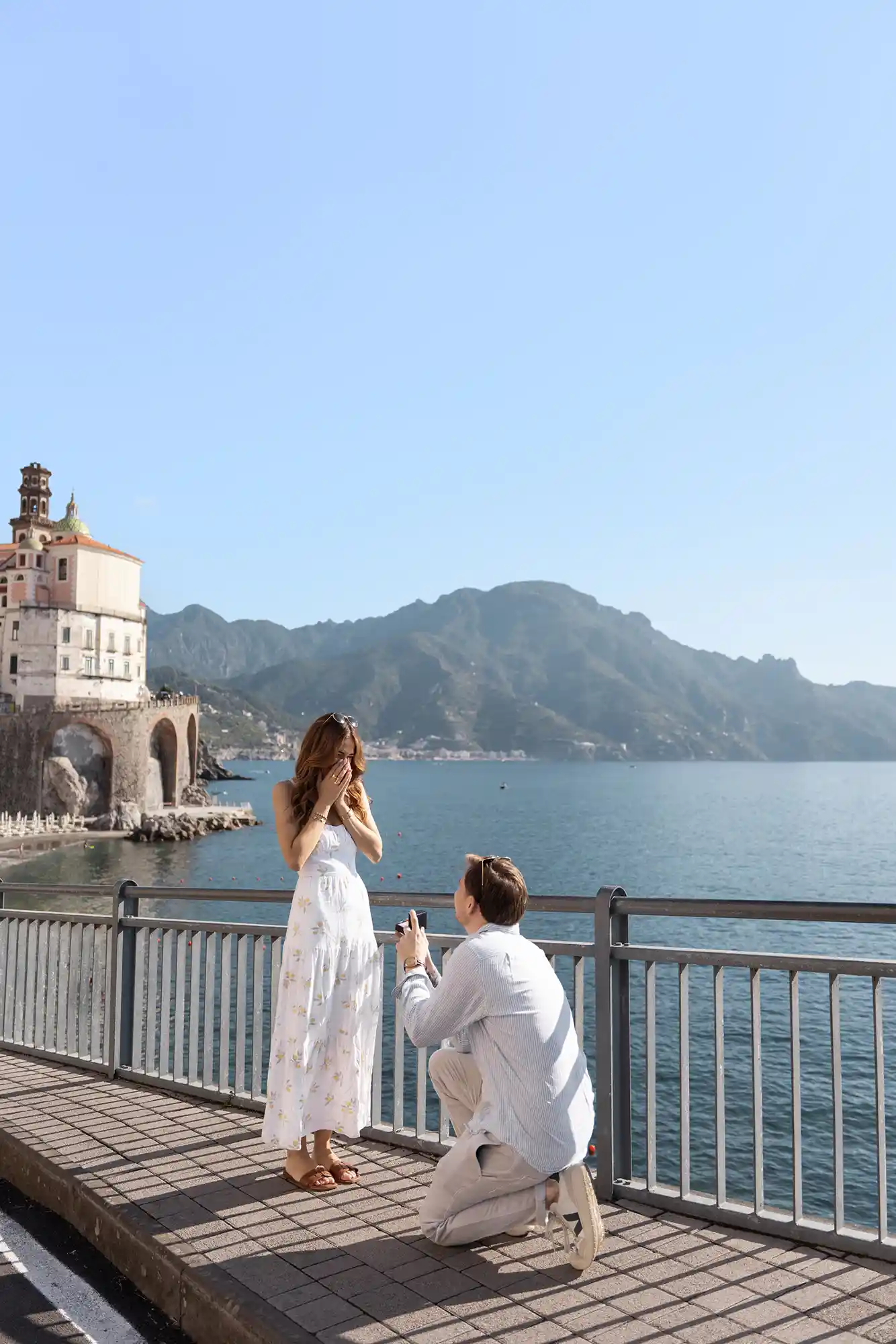 surprise proposal with Atrani view